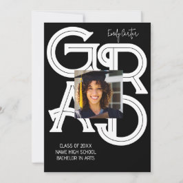 書モダンはっきりしたの卒業 招待状