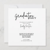 書モダンはっきりしたの卒業 招待状 (裏面)