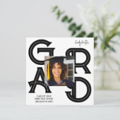 書モダンはっきりしたの卒業 招待状 (スタンド正面)