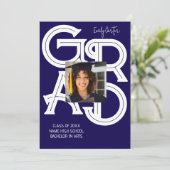 書モダンはっきりしたの卒業 招待状 (スタンド正面)