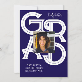 書モダンはっきりしたの卒業 招待状