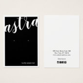 書モダンはっきりした書ブラックディスプレイカード (正面&裏面)