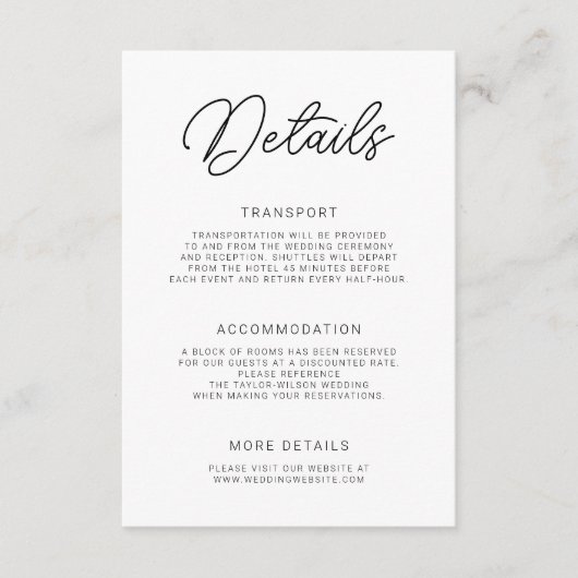 書モダンよくはしゃぐの結婚詳細 エンクロージャーカード (正面)