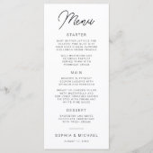 書モダンよくはしゃぐ道白黒結婚の メニュー (正面)