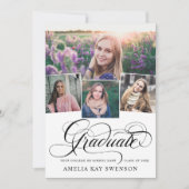 書モダンエレガントの卒業 招待状 (正面)