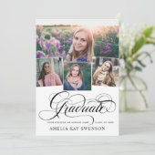 書モダンエレガントの卒業 招待状 (スタンド正面)