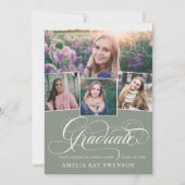 書モダンエレガントの卒業 招待状 (正面)