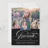 書モダンエレガントの卒業 招待状 (正面)