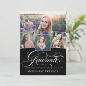 書モダンエレガントの卒業 招待状 (スタンド正面)