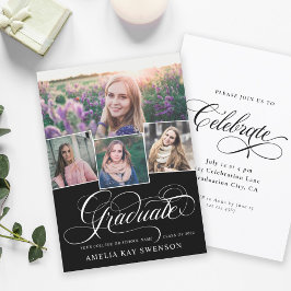 書モダンエレガントの卒業 招待状