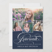 書モダンエレガントの卒業 招待状 (正面)