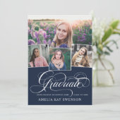 書モダンエレガントの卒業 招待状 (スタンド正面)