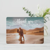 書モダンエレガントの結婚写真 サンキューカード (スタンド正面)