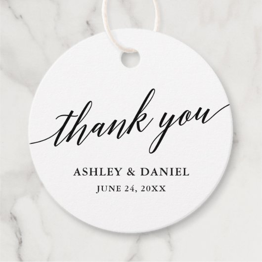 書モダンエレガントの結婚感謝 フェイバータグ (正面)