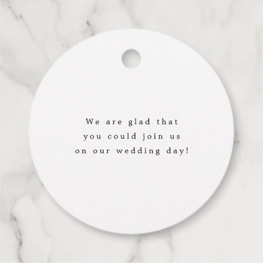 書モダンエレガントの結婚感謝 フェイバータグ (裏面)