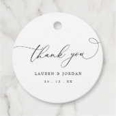 書モダンエレガントの結婚感謝 フェイバータグ (正面)