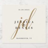 書モダンエレガントミニマル文字モノグラム ビールラベル (シングルラベル)