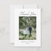 書モダンエレガント写の写真結婚の サンキューカード (正面)