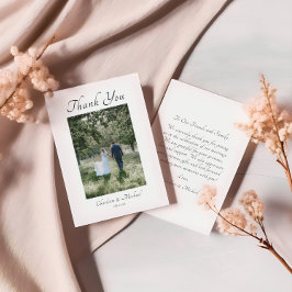 書モダンエレガント写の写真結婚の サンキューカード