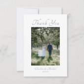 書モダンエレガント写の写真結婚の サンキューカード (正面)