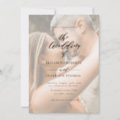 書モダンエレガント写の写真結婚の 招待状 (正面)