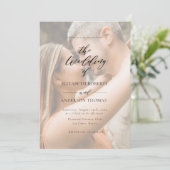 書モダンエレガント写の写真結婚の 招待状 (スタンド正面)