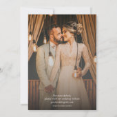 書モダンエレガント写の結婚ポートレート セーブザデート (裏面)