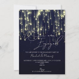 書モダンエレガント婚約パーティ 招待状