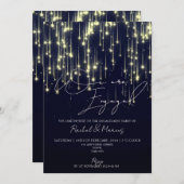 書モダンエレガント婚約パーティ 招待状 (正面/裏面)