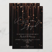 書モダンエレガント婚約パーティ 招待状 (正面/裏面)