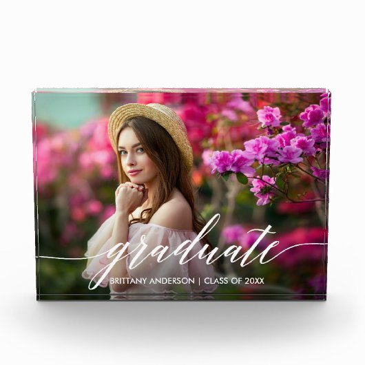 書モダンエレガント字の卒業式 フォトブロック (正面)