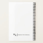 書モダンエレガント字の書パーソナライズされた跡 ノートブック (裏面)