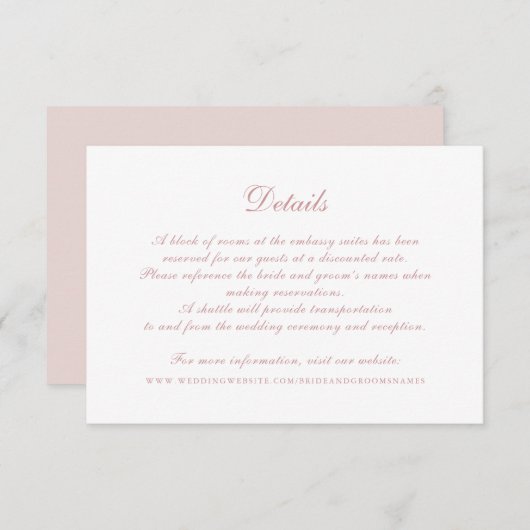 書モダンエレガント字の結婚詳細 招待状 (正面/裏面)