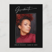 書モダンエレガント字インクスクリプトのグラッドフォト ポストカード (正面)