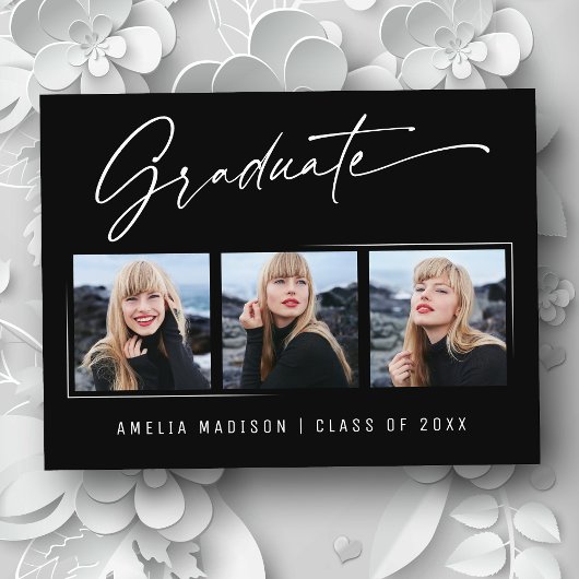 書モダンエレガント字インクスクリプトGrad 3写真 ポストカード