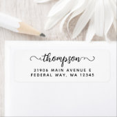 書モダンエレガント字スクリプトの姓ラベル ラベル (インサイチュ)