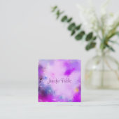 書モダンエレガント字スクリプト名テンプレート スクエア名刺 (スタンド正面)