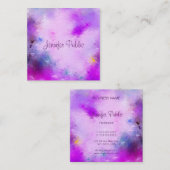 書モダンエレガント字スクリプト名テンプレート スクエア名刺 (正面/裏面)