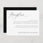 書モダンエレガント式ウェディングレセプションカード エンクロージャーカード (正面/裏面)