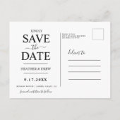 書モダンエレガント書は日付を保存結婚する ポストカード (裏面)