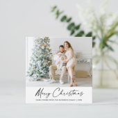 書モダンエレガント書インクペン写真クリスマス シーズンカード (スタンド正面)