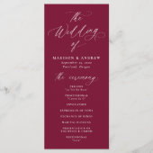 書モダンエレガント書ブルグンディ結婚ズ プログラム (正面)