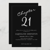 書モダンエレガント書21歳の誕生日 招待状 (正面/裏面)