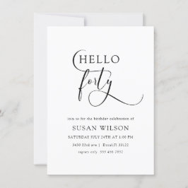 書モダンエレガント書40歳の誕生日 招待状