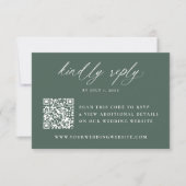 書モダンエレガント書QRコード結婚s 出欠カード (正面)