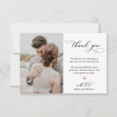 書モダンエレガント跡の写真結婚の サンキューカード (正面)