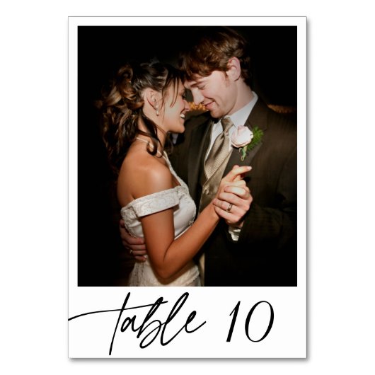 書モダンエレガント跡の写真結婚の テーブルナンバー (裏面)