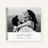 書モダンエレガント跡2写真結婚のゲスト ノートブック (正面)