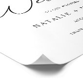 書モダンエレガント道の結婚歓迎 ポスター (角)