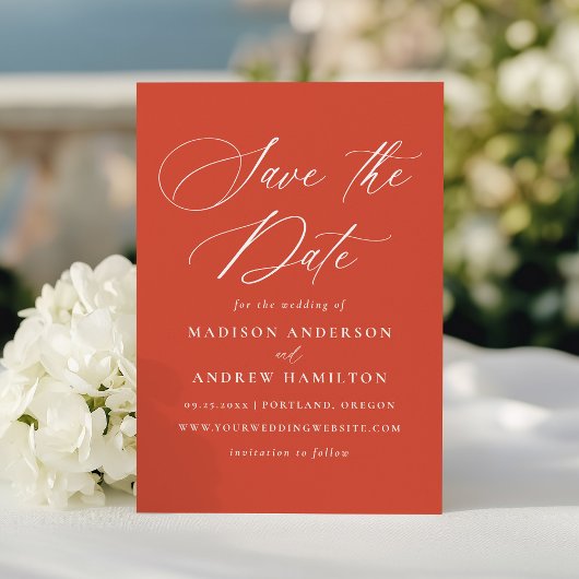 書モダンエレガント道ヴェロナの日の結婚入り セーブザデート